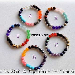 Bracelet 7 chakras pierres