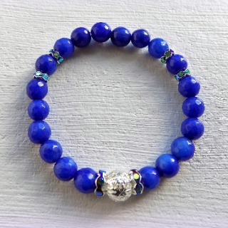 Bracelet jade bleu facettes
