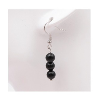 Boucle d'oreille obsidienne