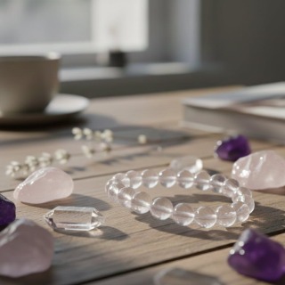 Bracelet quartz rose de madagascar