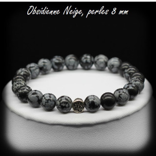 Bracelet obsidienne neige peti