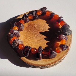 Bracelet grenat et cornaline
