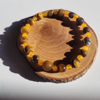 Bracelet oeil de tigre et jade