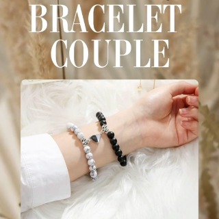 Bracelet couple aimanté coeur 