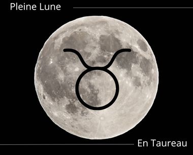 Pleine Lune en Taureau du 26 octobre 2026, illustrée par le symbole du Taureau