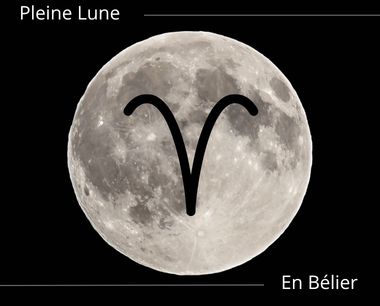 Pleine Lune en Bélier du 26 septembre 2026, illustrée par le symbole du Bélier