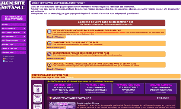 création de page pro voyance